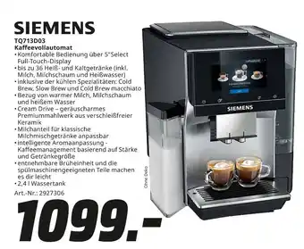 MediaMarkt Siemens tq713d03 kaffeevollautomat Angebot