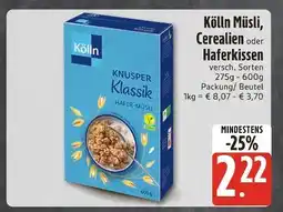 Edeka Xpress Kölln müsli, cerealien oder haferkissen Angebot