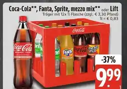 Edeka Xpress Coca-cola, fanta, sprite, mezzo mix oder lift Angebot