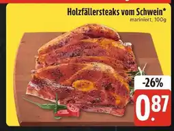 Edeka Xpress Holzfällersteaks vom schwein Angebot