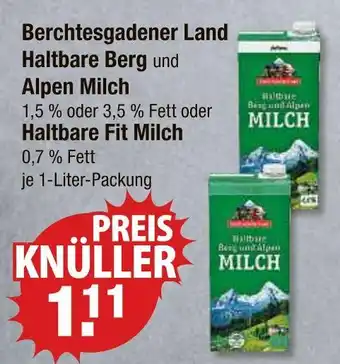 V Markt Berchtesgadener land haltbare berg und alpen milch oder haltbare fit milch Angebot