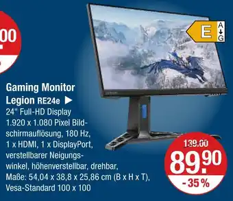 V Markt Legion gaming monitor re24e Angebot