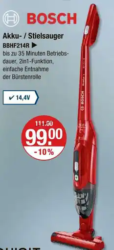 V Markt Bosch akku- / stielsauger Angebot