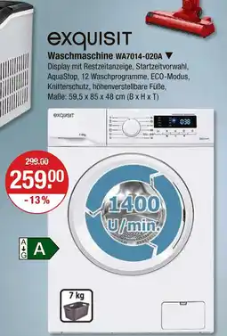 V Markt Exquisit waschmaschine wa7014-020a Angebot