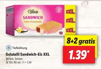 Lidl Gelatelli Sandwich Eis XXL 10x90ml Angebot