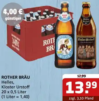 Getränke Quelle ROTHER BRÄU Helles, Kloster Urstoff Angebot