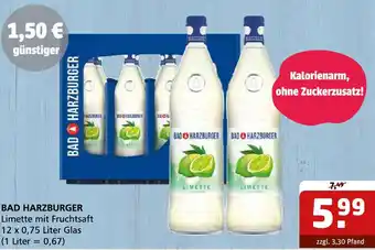 Getränke Quelle BAD HARZBURGER Limette mit Fruchtsaft Angebot