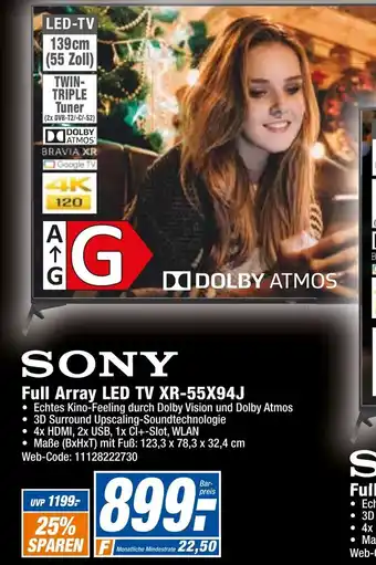 expert Octomedia Sony Full Array LED TV XR-55X94J Angebot