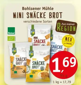 Erdkorn Biomarkt Bohlsener mühle mini snäcke brot Angebot