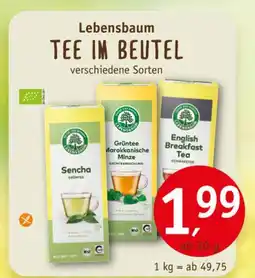 Erdkorn Biomarkt Lebensbaum tee im beutel Angebot