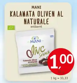 Erdkorn Biomarkt Mani kalamata oliven al naturale Angebot