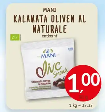 Erdkorn Biomarkt Mani kalamata oliven al naturale Angebot