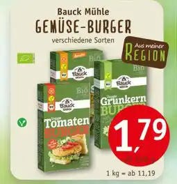 Erdkorn Biomarkt Bauck mühle gemüse-burger Angebot