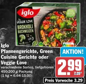 AEZ Iglo Pfannengerichte, Green Cuisine Gerichte oder Veggie Love Angebot