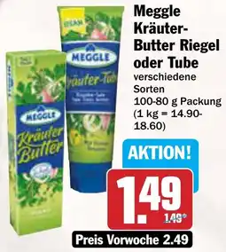 AEZ Meggle Kräuter Butter Riegel oder Tube Angebot