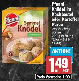 AEZ Pfanni Knödel im Kochbeutel oder Kartoffel Püree Angebot