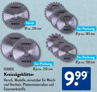 Aldi Süd FERREX Kreissägeblätter Angebot