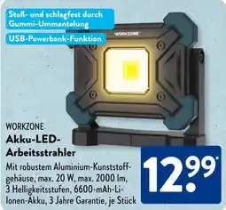 Aldi Süd WORKZONE Akku-LED Arbeitsstrahler Angebot