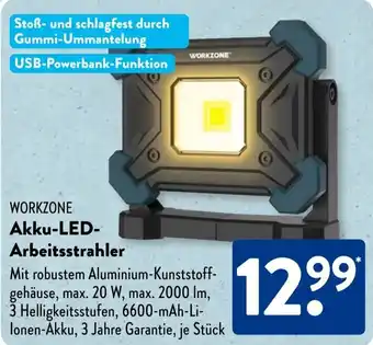 Aldi Süd WORKZONE Akku-LED Arbeitsstrahler Angebot