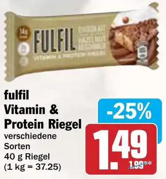 AEZ fulfil Vitamin & Protein Riegel Angebot