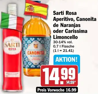 AEZ Sarti Rosa Aperitivo, Canonita de Naranjas oder Carissima Limoncello Angebot