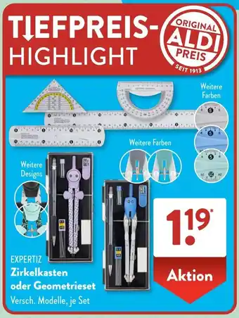 Aldi Süd EXPERTIZ Zirkelkasten oder Geometrieset Angebot