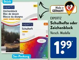 Aldi Süd EXPERTIZ Schulhefte oder Zeichenblock Angebot