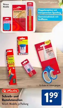 Aldi Süd Herlitz Schreib- und Bastelutensilien Angebot