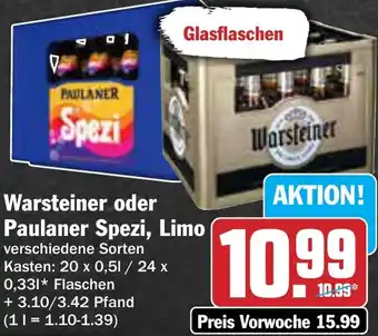AEZ Warsteiner oder Paulaner Spezi, Limo Angebot
