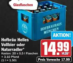 AEZ Hofbräu Helles Vollbier oder Naturradler Angebot