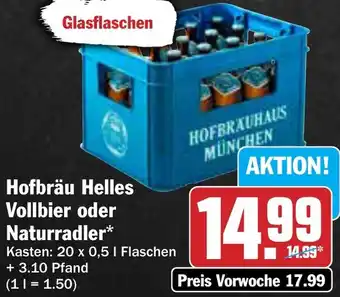AEZ Hofbräu Helles Vollbier oder Naturradler Angebot