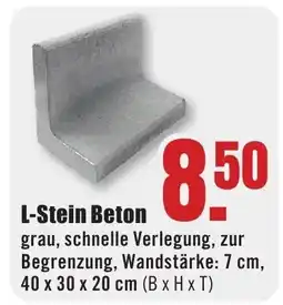 B1 Discount Baumarkt L-Stein Beton Angebot