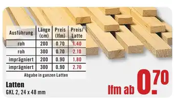 B1 Discount Baumarkt Latten Angebot