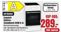 B1 Discount Baumarkt Exquisit Elektro- Standherd »ECM 5-4<< Angebot