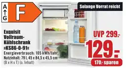 B1 Discount Baumarkt Exquisit Vollraum- Kühlschrank "KS86-0-91" Angebot