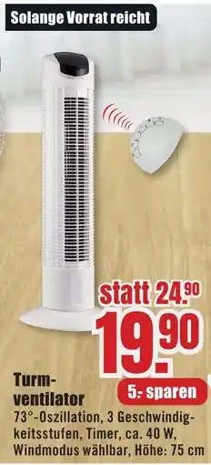 B1 Discount Baumarkt Turmventilator Angebot