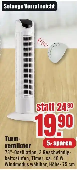 B1 Discount Baumarkt Turmventilator Angebot
