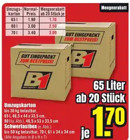 B1 Discount Baumarkt b1 Umzugskarton Angebot