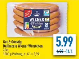diska Gut & Günstig Delikatess Wiener Würstchen Angebot