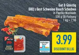 diska Gut & Günstig BBQ's Best Schweine Bauch Scheiben Angebot