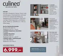 Möbel Buss culineσ ELICA Flachschirmhaube-LAURUS Induktions-Kochfeld-Backofen-Kühl-/Gefrierkombi Angebot