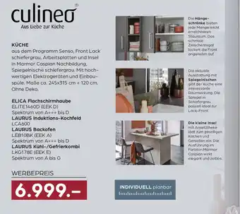 Möbel Buss culineσ ELICA Flachschirmhaube-LAURUS Induktions-Kochfeld-Backofen-Kühl-/Gefrierkombi Angebot