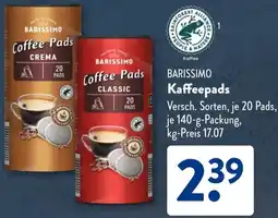 Aldi Süd BARISSIMO Kaffeepads Angebot
