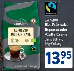 Aldi Süd BARISSIMO Bio-Fairtrade Espresso oder Caffè Crema Angebot