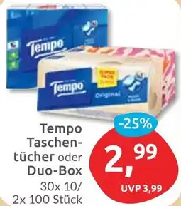 Budni Tempo Taschentücher oder Duo-Box Angebot