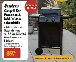 Aldi Süd Enders Gasgrill San Francisco 2, inkl. Wetterschutzhülle Angebot