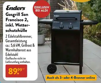 Aldi Süd Enders Gasgrill San Francisco 2, inkl. Wetterschutzhülle Angebot