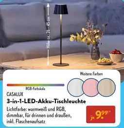 Aldi Süd CASALUX 3-in-1 LED-Akku-Tischleuchte Angebot