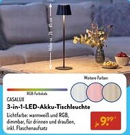 Aldi Süd CASALUX 3-in-1 LED-Akku-Tischleuchte Angebot