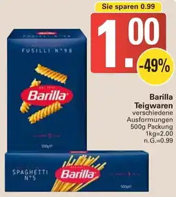 WEZ Barilla Teigwaren Angebot